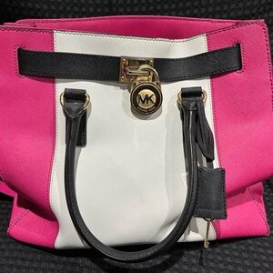 Michael Kors Black, Pink, and White Tote